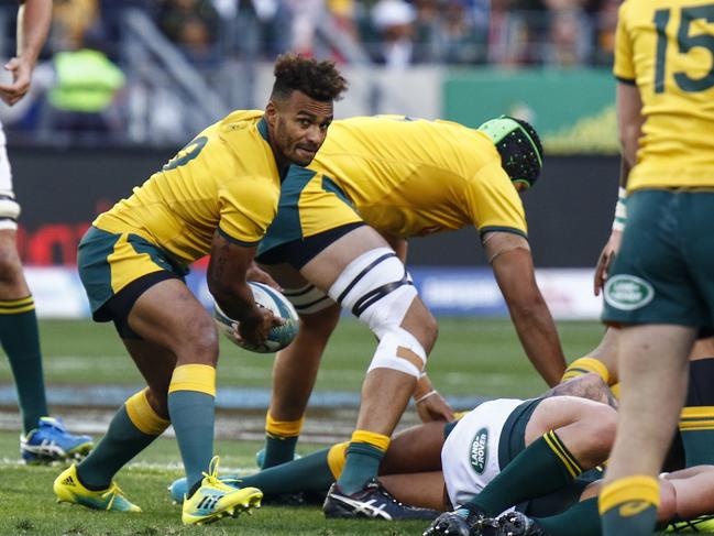 Australia's Will Genia in action during the rugby test match against South Africa, in Port Elizabeth. Picture: AP Photo