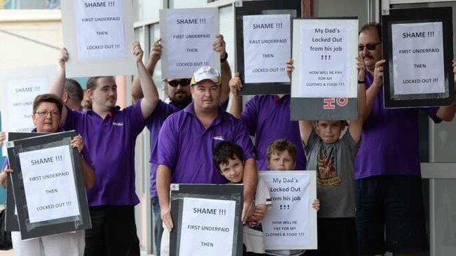 The person Stephen Bennett was "trading barbs" with, Donna Webster (shown in this 2015 photo, far left) is a former Australia Services Union organiser.