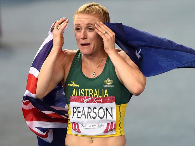 Pearson takes out gold in the 100m hurdles at the 2014 Glasgow Commonwealth Games.