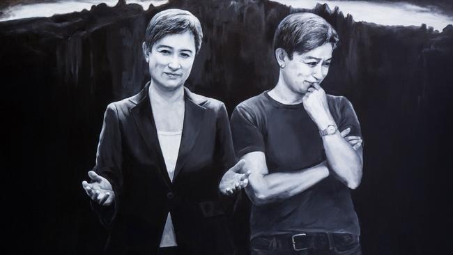 Detail from the portrait of Penny Wong, titled The Senator and Ma, by artist Tianli Zu. Picture: Supplied by artist