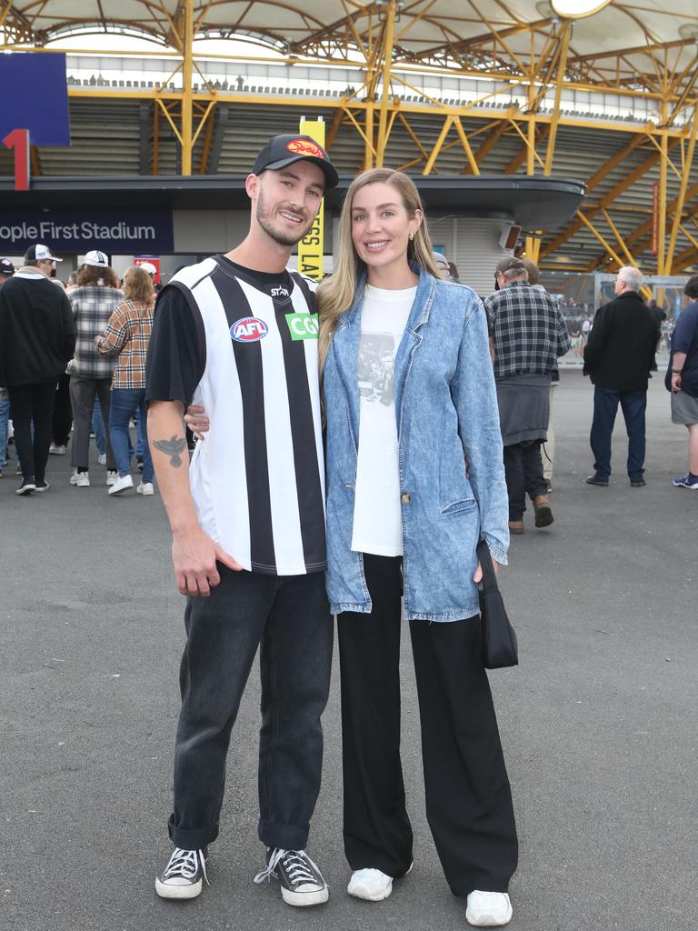 Gold Coast Suns vs. Collingwood. Alan Woodman and Laura Glancy. 29 June 2024 Carrara Picture by Richard Gosling