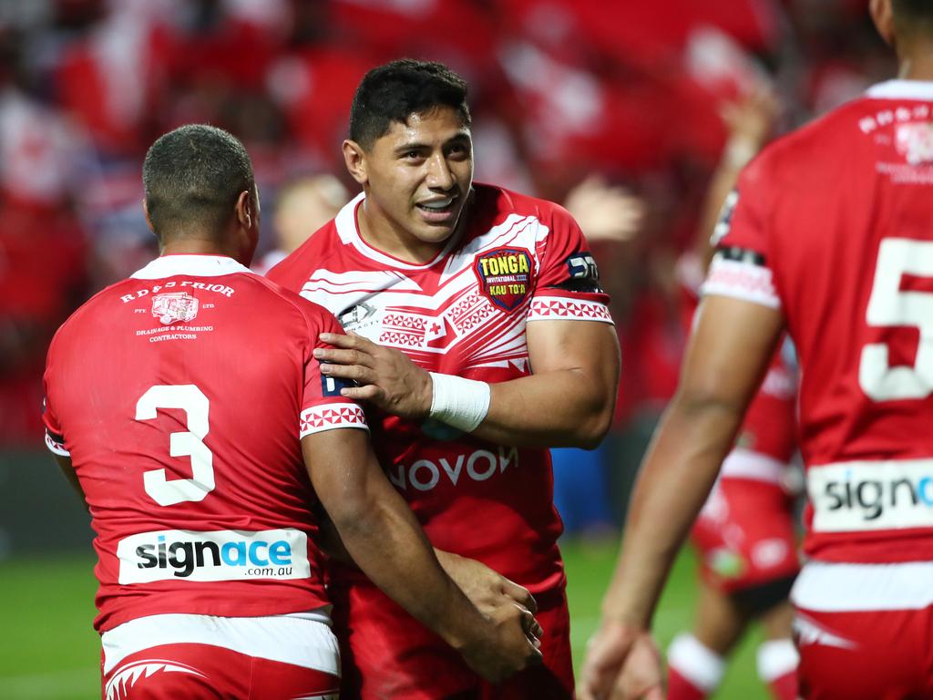 Jason Taumalolo celebrates the victory.