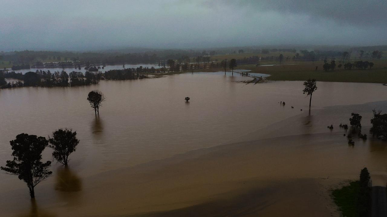 Spectacular drone footage of the flooding near Coutts Crossing as major flooding hit the area by drone photographer Sharn Domatas