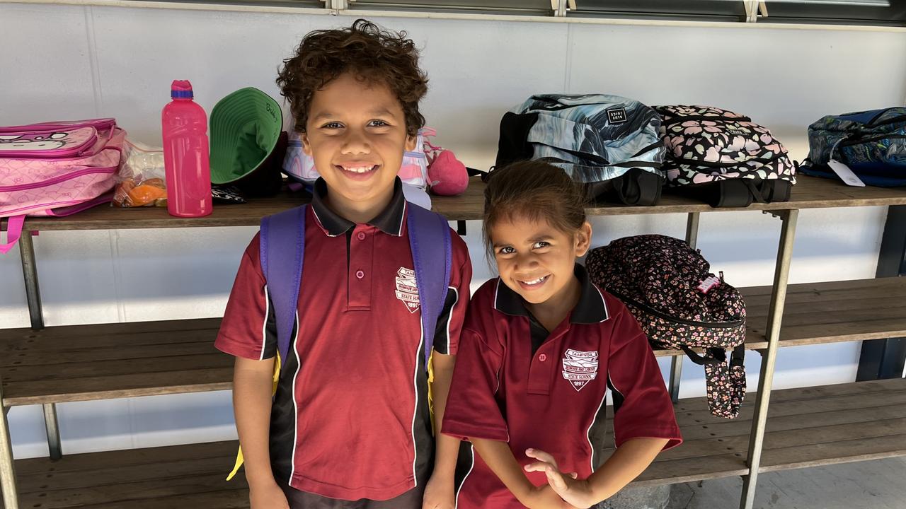 Trinai Sullivan, with big brother Joseph. Taabinga State School on January 28, 2025.