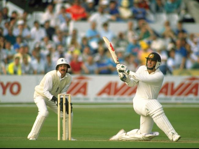 Mark Taylor of Australia in action during his innings of 219 in the Fifth Test match against England at Trent Bridge. Picture: Adrian Murrell/Allsport