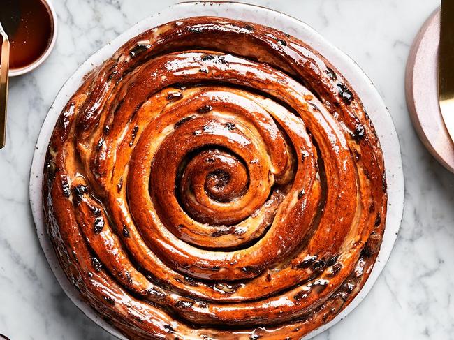 Giant cinnamon scroll with maple glaze.