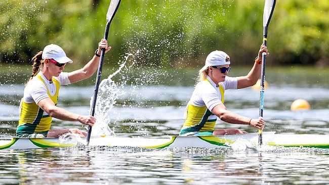 Alyssa Bull and Alyce Burnett in action. Picture: Tom Collings