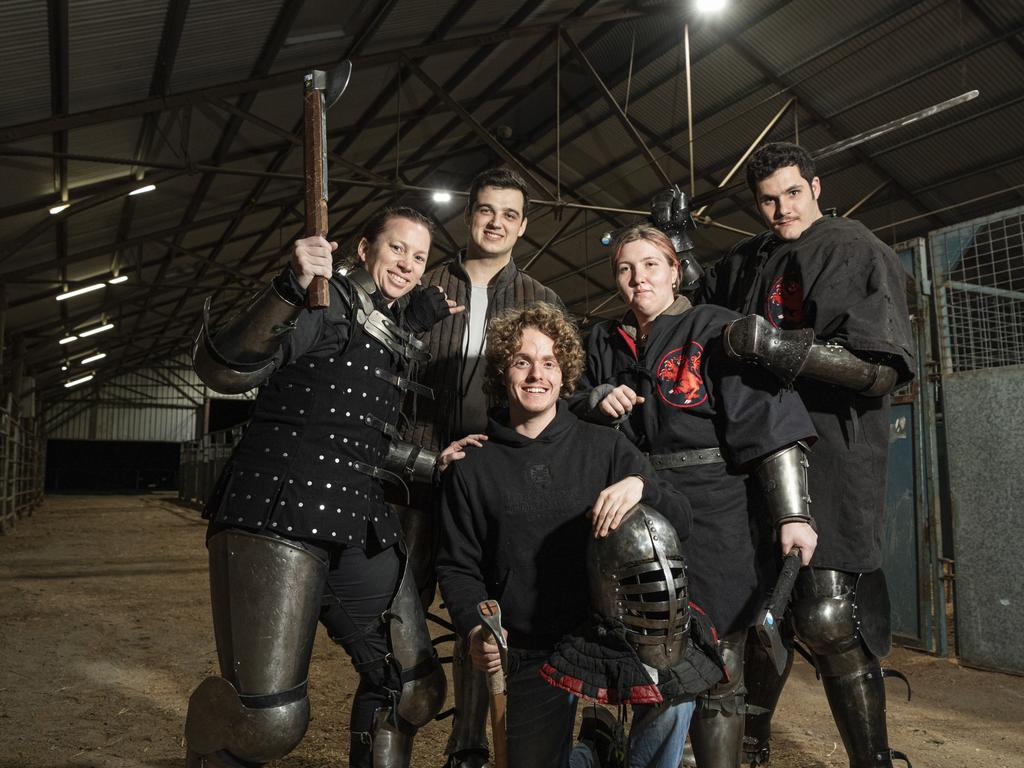 Brisbane Beasts (from left) Sarina Brandes, Charlie Walsh, Alex Stal, Gabby Kennett and Mason Brown. Picture: Kevin Farmer