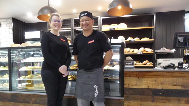 Manager Tegan Cramp (left) and head baker Jojit Evangelista are thrilled to share their aromatic creations with Kingaroy. Photo: Holly Cormack.