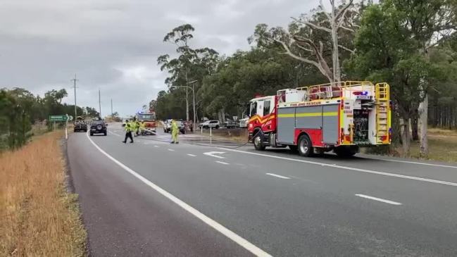 Fire crews wash road down after Wallu crash