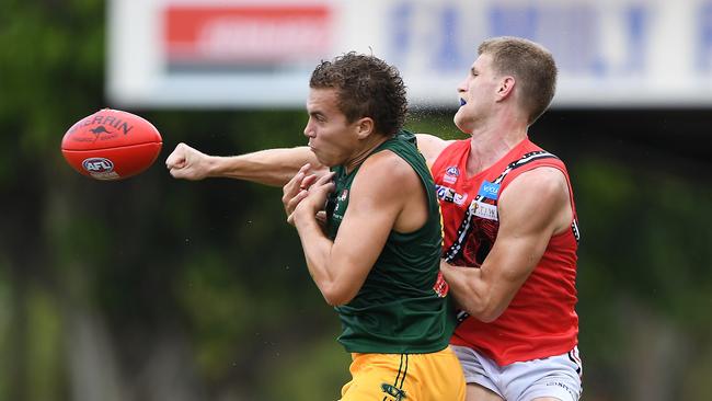 St Mary's won against the Tiwi Bombers in Round 3 of the NTFL Men's Premier League. Picture: Felicity Elliott/AFLNT Media