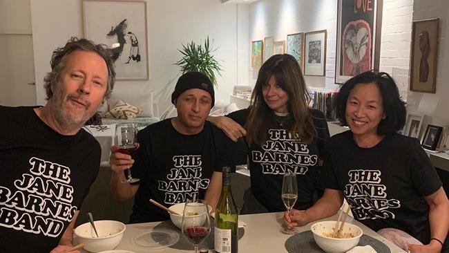 Honorary members of the Jane Barnes Band include Paul Clarke, Mark Lizotte, Jenny Morris and Jep Lizotte. Picture: Supplied/Jane Barnes Instagram