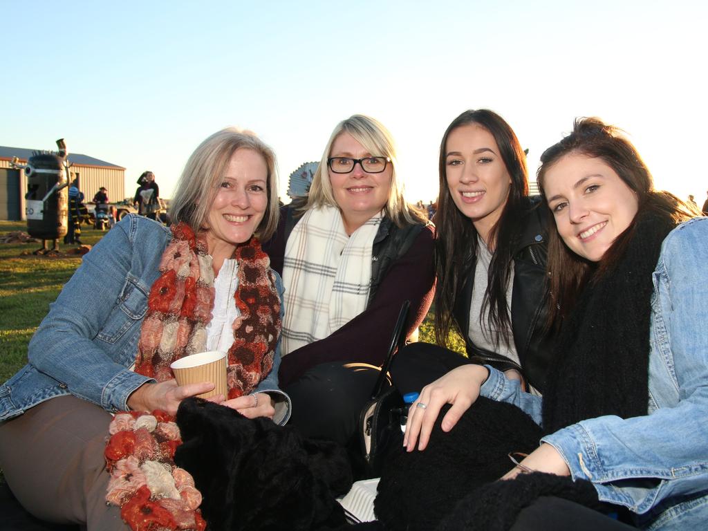 Michelle Harber, Caitriona Jabke, Isabel Harber and Natalie Anderson from Toowomba ready for the Killarney Bonfire and Fire Drum Night. Photo: John Towells