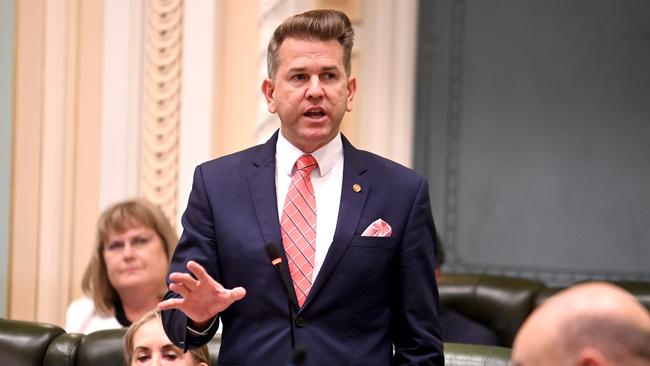 Infrastructure Minister Jarrod Bleijie in Parliament. Picture: John Gass/NCA NewsWire