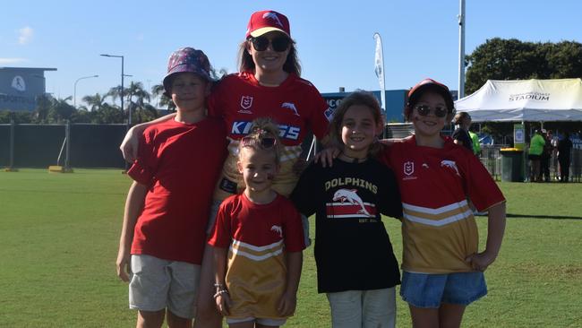 Spectators out and about to enjoy the Dolphins vs Titans NRL trial match at the Sunshine Coast Stadium. Picture: Eddie Franklin.