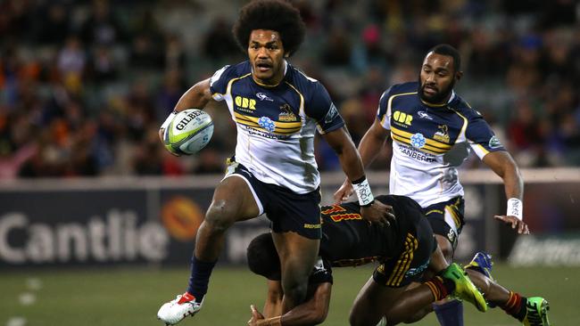 Brumbies vs Chiefs at GIO Stadium in Canberra. Brumbies Henry Speight