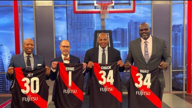 The NBA on TNT rocking the red and black. Photo: Instagram, @ernie.johnson.