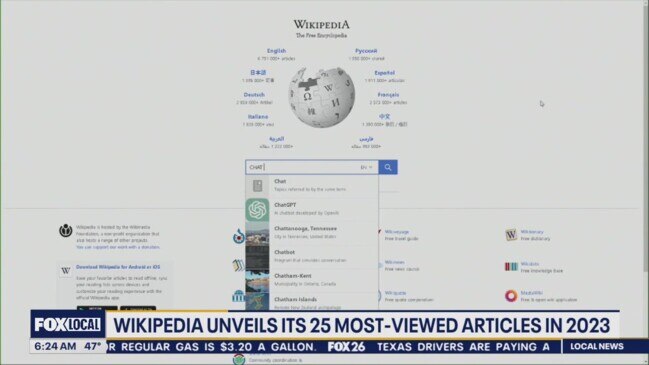 Wikipedia’s 25 Most-viewed Articles In 2023 | Gold Coast Bulletin