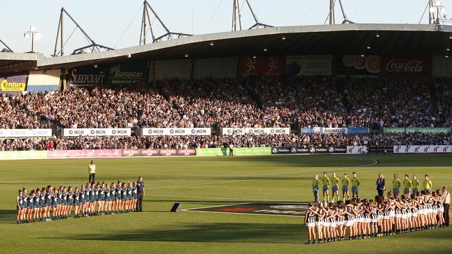 Carlton and Collingwood will again open the AFLW season. Picture: Wayne Ludbey