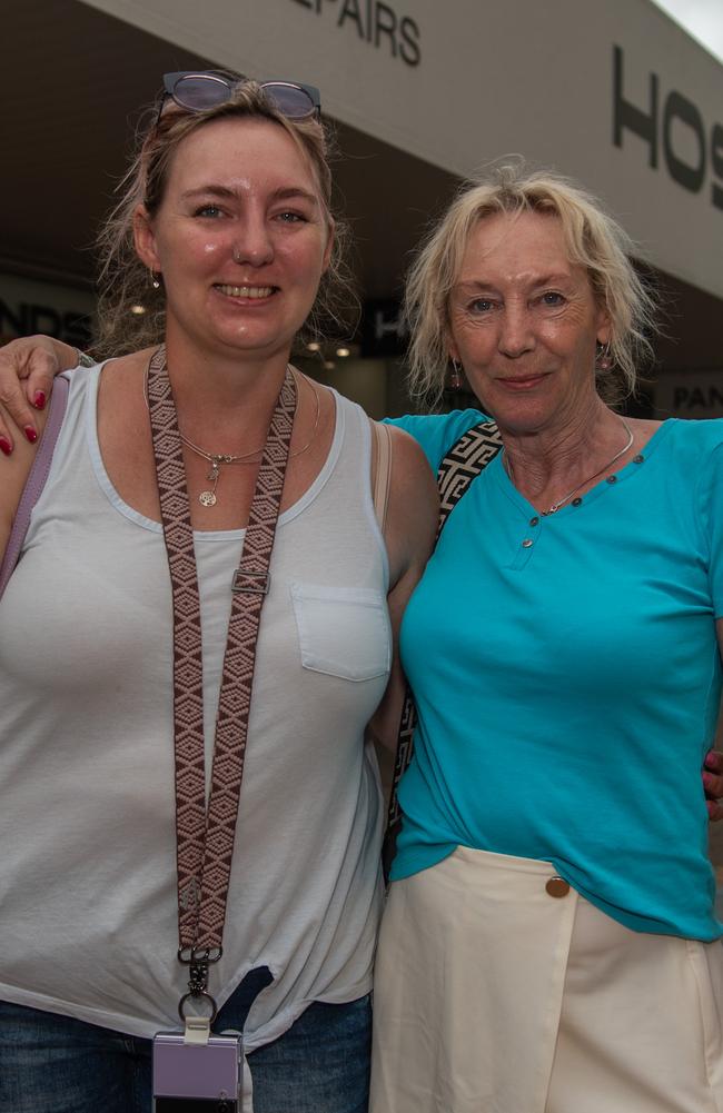 Stephanie Meyer and Gerlinde Meyer enjoys their layover from the cruise at the Smith Street Arcade. Picture: Pema Tamang Pakhrin