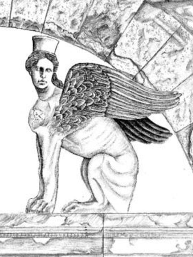 Ancient riddle ... A reconstruction of one of the guardian sphinxes. Source: Greek Ministry of Culture