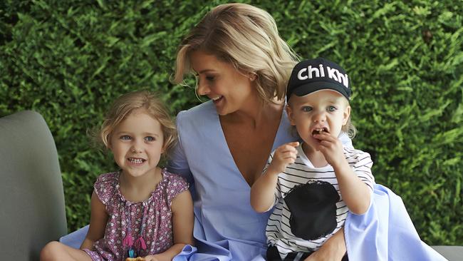 Natalie Bassingthwaighte with her children Harper, 4, and Hendrix, 2. Photo: Nikole Ramsay