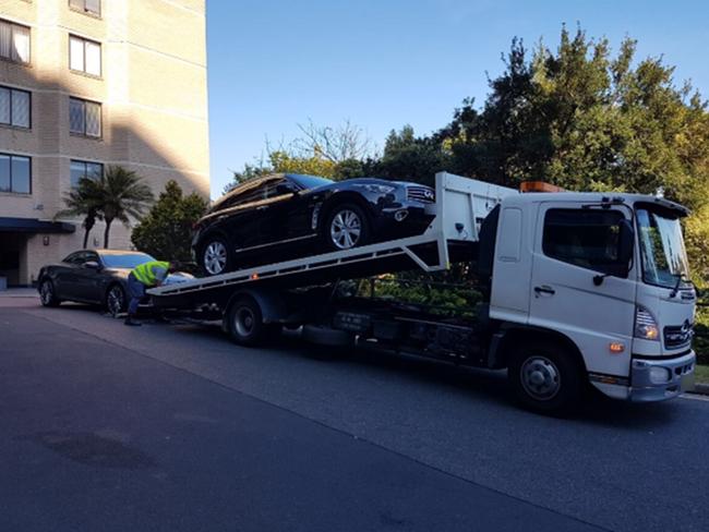 A car being seized.