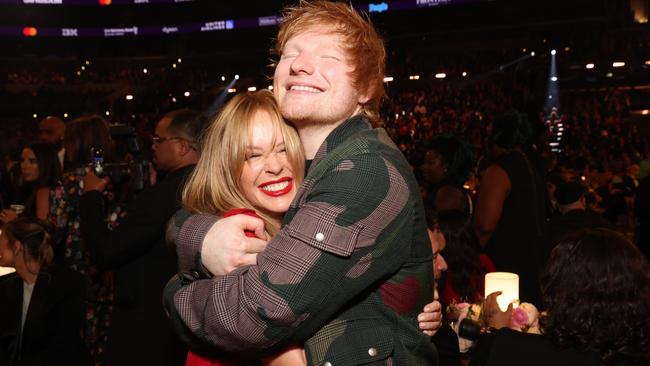 With Ed Sheeran at the 66th Grammy Awards in February.