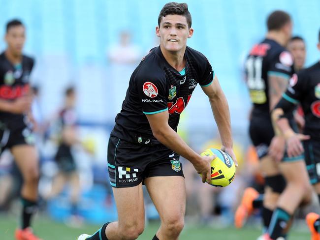 A young Nathan Cleary playing for the Panthers in the U20’s qualifying final against the Sea Eagles in 2015. Picture: NRL Imagery