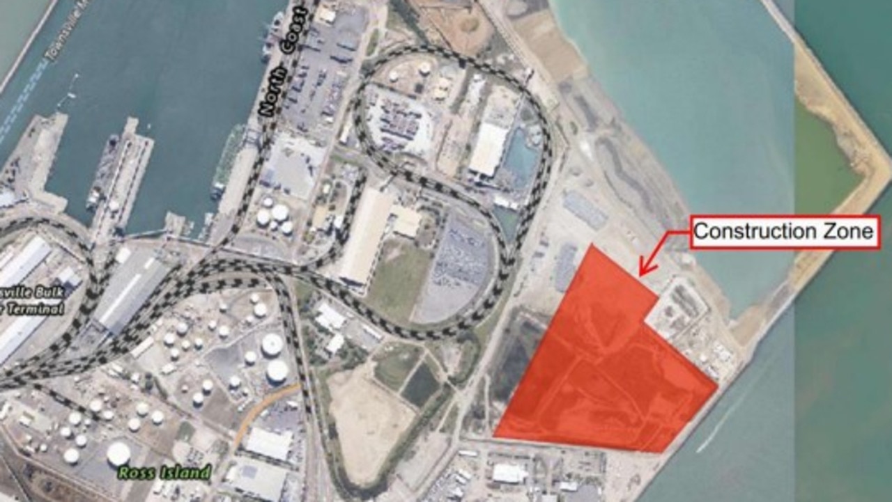 The construction site for the Port of Townsville's proposed wind farm laydown area.