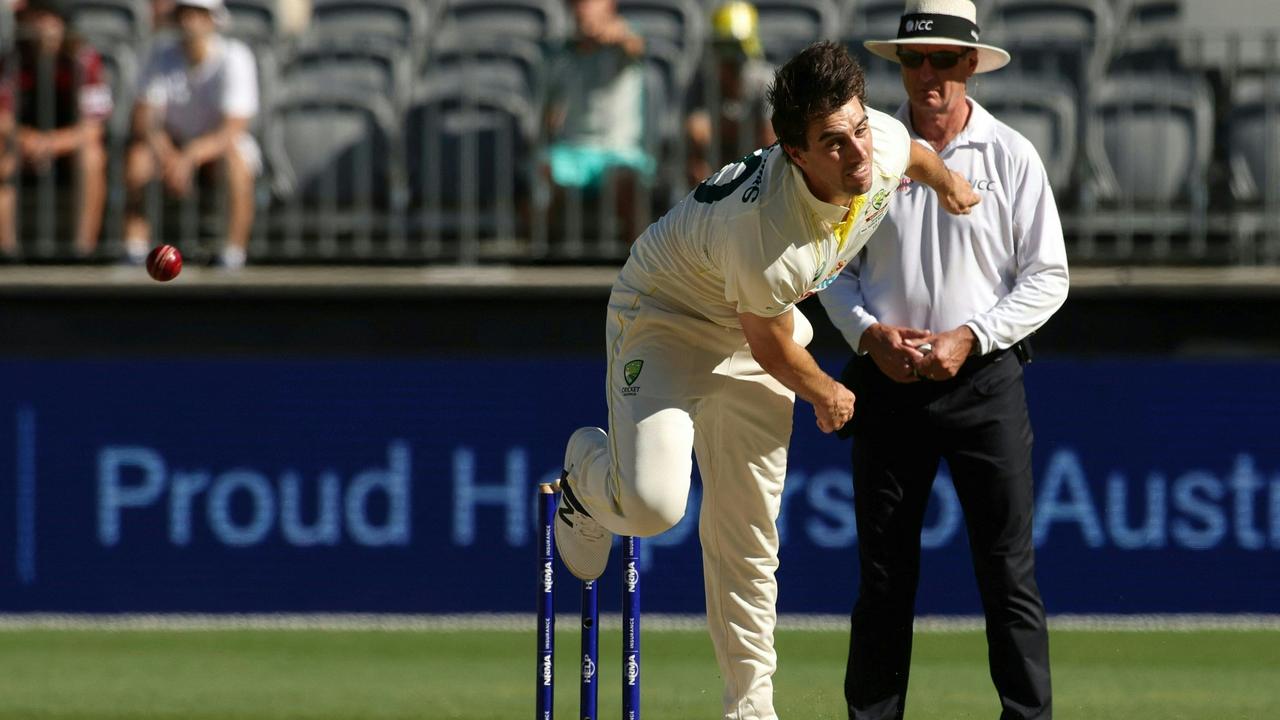 Pat Cummins led the charge for Australia. Picture: Colin Murty/AFP