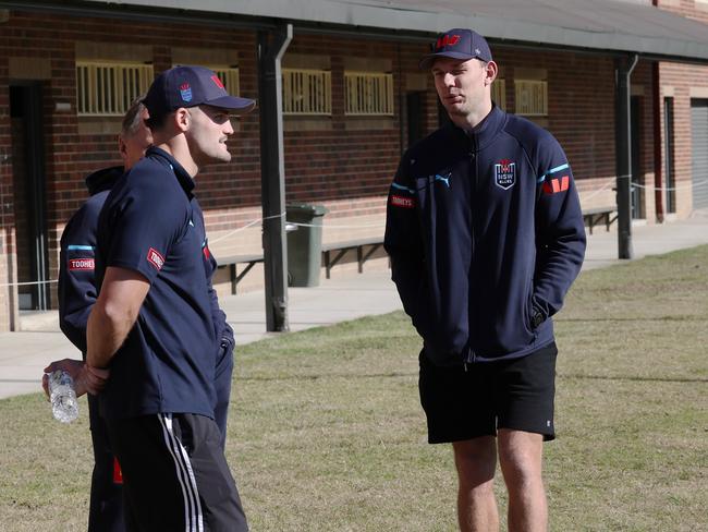 SPOTTED: Injured stars Nathan Cleary and Tom Trbojevic in NSW camp this week for support. Picture: Rohan Kelly