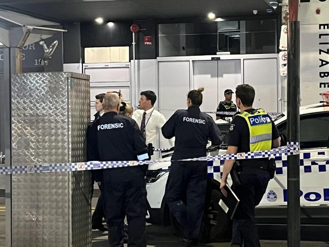 A man is fighting for life and another is on the run from police following an altercation  at  McDonalds on Elizabeth St Melbourne Picture: Supplied