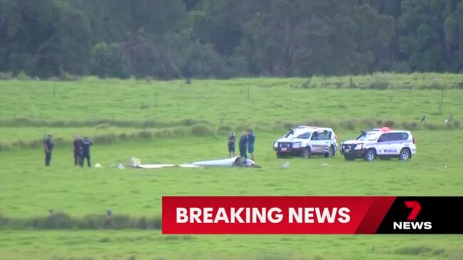 Emergency services at the scene of plane crash near Gympie