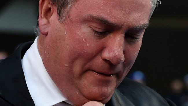 Eddie McGuire after taking part in the Big Freeze Ice Slide challenge MND fundraising event. Picture: AAP/Tracey Nearmy