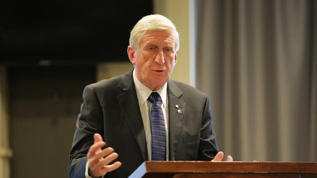 Pictured is Steve Mortimer addressing the crowd at the Canterbury NRL board Q&amp;A held at Club Belmore in Belmore. Picture: Christian Gilles