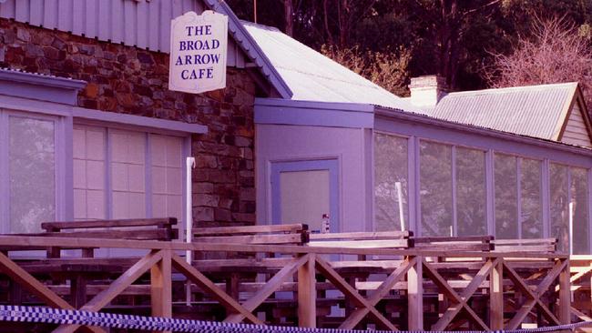The mass shooting started at the Broad Arrow Cafe, before the gunman went outside and started shooting indiscriminately. Picture: News Corp