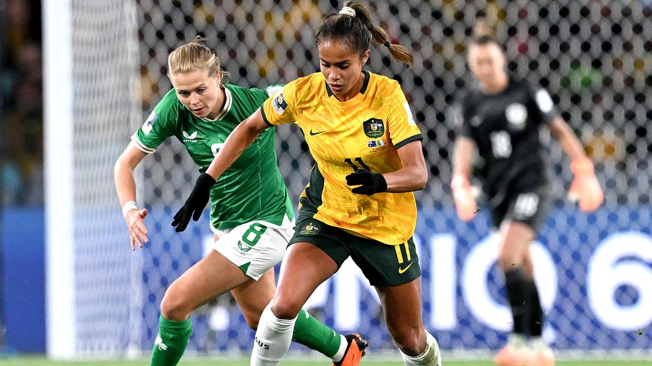 Mary Fowler is out of the Nigeria game with concussion. (Photo by Bradley Kanaris/Getty Images)