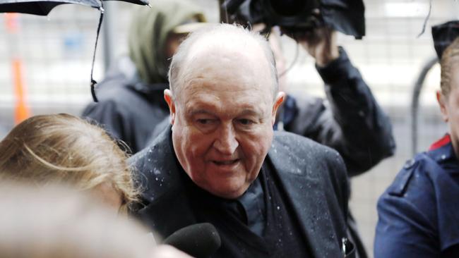 Archbishop Philip Wilson arrives at Newcastle Local Court for sentencing submissions on Tuesday. Picture: Darren Pateman/AAP