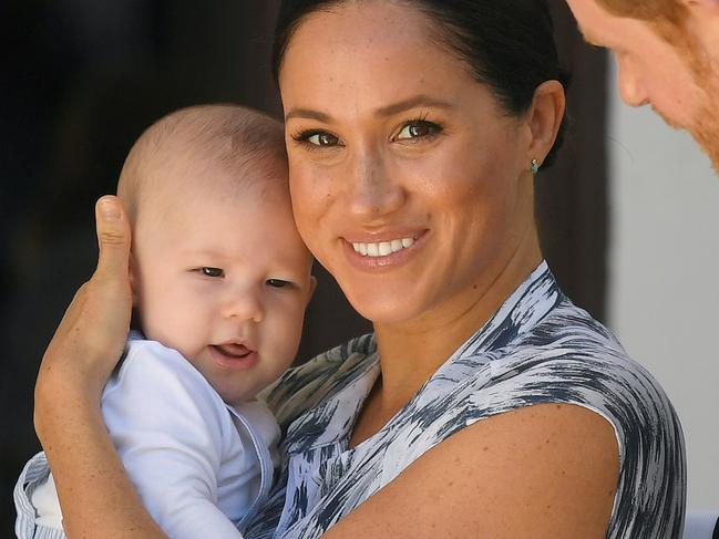 CAPE TOWN, SOUTH AFRICA - SEPTEMBER 25: Prince Harry, Duke of Sussex and Meghan, Duchess of Sussex and their baby son Archie Mountbatten-Windsor at a meeting with Archbishop Desmond Tutu at the Desmond & Leah Tutu Legacy Foundation during their royal tour of South Africa on September 25, 2019 in Cape Town, South Africa. (Photo by Toby Melville - Pool/Getty Images)