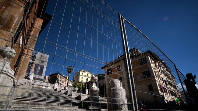 The Spanish Steps look empty as it will undergo a restoration project funded by luxury jeweller Bulgari in October this year. Photo AFP