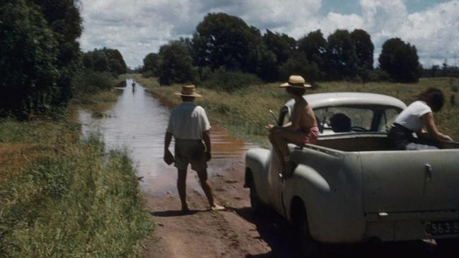 Swains Road, Murgon District, flooded for six months, 1955. A striking image of nature’s impact on regional connectivity. Source: Unknown