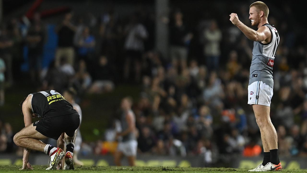 Tom Clurey celebrates leaving the Saints shattered. Picture: Getty Images