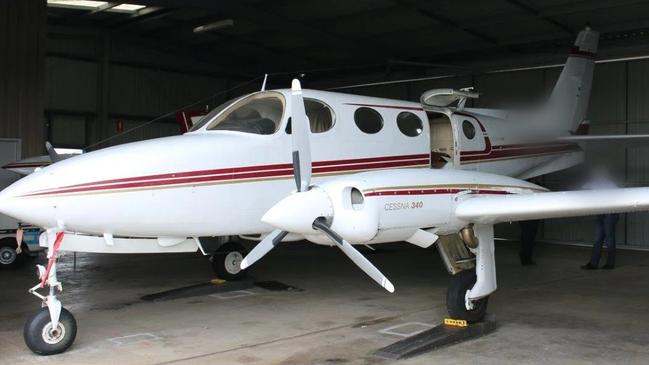 A restrained aircraft which had been used for trafficking illegal firearms. Picture: Australian Federal Police