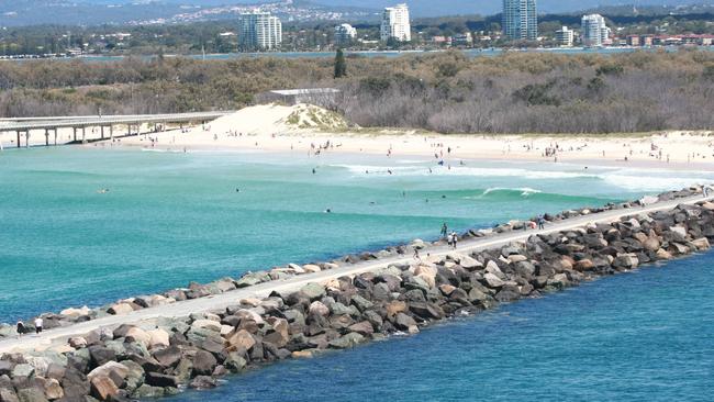 Aerial photos of the Gold Coast. The Spit and the Seaway Wall