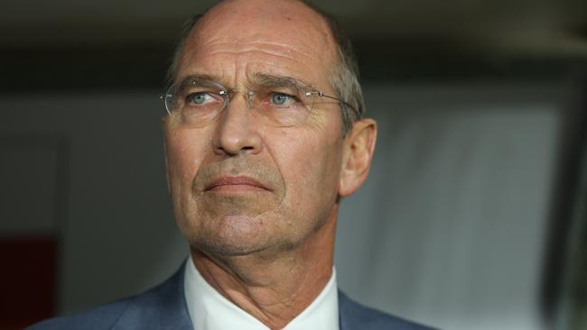 Pim Verbeek attends an AFC Asian Cup in Abu Dhabi, United Arab Emirates. (AP Photo/Kamran Jebreili)