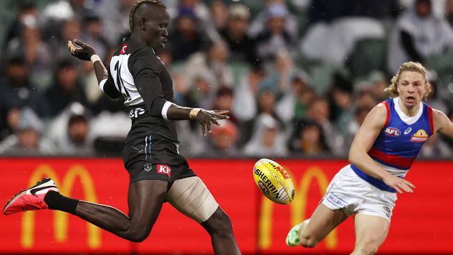 2022 Gather Round’s Port Adelaide’s clash with the Western Bulldogs at Adelaide Oval. Picture: Michael Klein