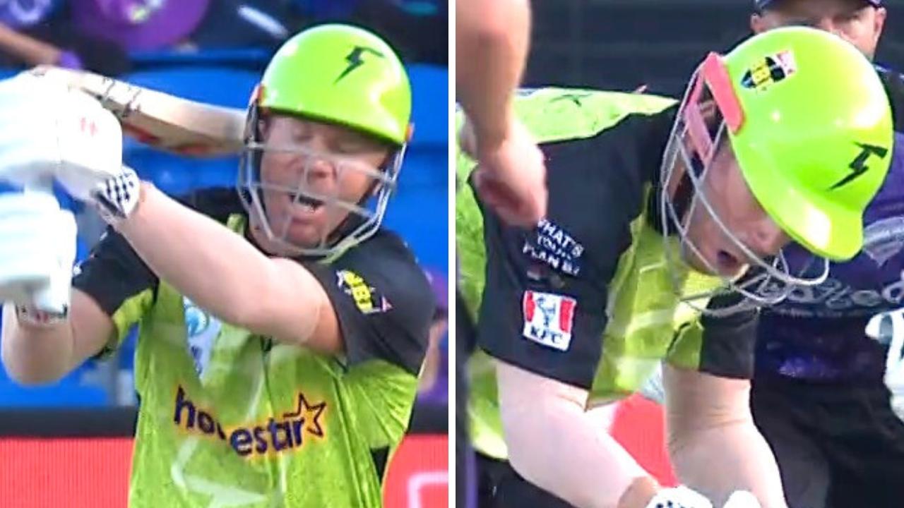 Shocking Moment: David Warner Accidentally Hits Himself in Head with Broken Bat