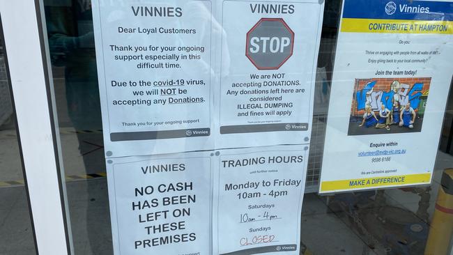 Vinnies is still operating but has strict measures in place to deal with the COVID-19 pandemic.