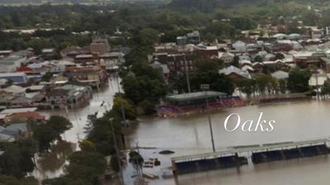 Oakes Oval in Lismore inundated by flood water. Picture: Supplied.